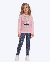 Conjunto Moletom sem Pelúcia e Calça Legging em Molecotton Infantil Feminino Infanti 89179 Conjunto Moletom sem Pelúcia e Calça Legging em Molecotton Infantil Feminino Infanti 89179