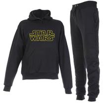 Conjunto Moletom Star Wars Plus Size Peluciado Preto