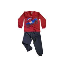 Conjunto Moletom Trator vermelho
