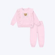 Conjunto Moletom Urso Interativo Rosa Bebê Menina Mundo Cinti 10347 Conjunto Moletom Urso Interativo Rosa Bebê Menina Mundo Cinti 10347