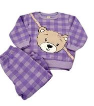 Conjunto Moletom Xadrez Bebê Menina Felpado