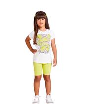 Conjunto momi blusa lemon e bermuda ciclista