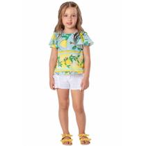 Conjunto Mon Sucré Infantil Lemon Fresh Verão Conjunto Mon Sucré Infantil Lemon Fresh Verão
