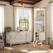 Conjunto Mônaco c/ Cristaleira Marina Calacata/Off-White Conjunto Mônaco c/ Cristaleira Marina Calacata/Off-White