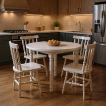 Conjunto Mônaco Tampo Redondo 100x100 com 4 Cadeiras JM Móveis