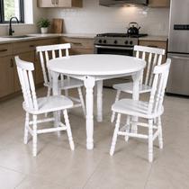 Conjunto Mônaco Tampo Redondo 100x100 com 4 Cadeiras JM Móveis Conjunto Mônaco Tampo Redondo 100x100 com 4 Cadeiras JM Móveis