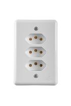 Conjunto Monobloco Tripla 3 Tomadas 10A 250V Linha Stylus