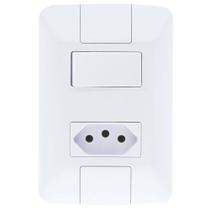 Conjunto Montado Aria 4x2 1 Interruptor simples 6A + 1 Tomada 10A 250V Tramontina Conjunto Montado Aria 4x2 1 Interruptor simples 6A + 1 Tomada 10A 250V Tramontina