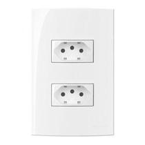 Conjunto Montado Margirius Sleek 4x2 com 2 Tomadas 2PT 10A 250V Moderno