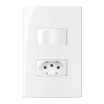 Conjunto Montado Sleek 4x2 1 Interruptor simples + 1 Tomada 10A Afastadas Margirius Conjunto Montado Sleek 4x2 1 Interruptor simples + 1 Tomada 10A Afastadas Margirius