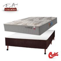 Conjunto Montana F.A Colchões Casal Box Castor Revolution Marrom 138x188x70cm