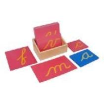 Conjunto Montessori de Letras Minúsculas Cursivas em Lixa para Crianças Conjunto Montessori de Letras Minúsculas Cursivas em Lixa para Crianças