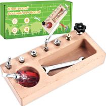 Conjunto Montessori de Tabuleiro com Chave de Fenda em Madeira WoodTrove Conjunto Montessori de Tabuleiro com Chave de Fenda em Madeira WoodTrove