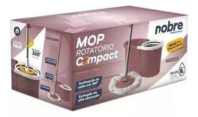 Conjunto Mop Rotatorio Compact Nobre Balde 9L Rosa Marsala