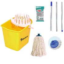 Conjunto Mopinho Bralimpia AMARELO Limpeza De Pisos 12l esp