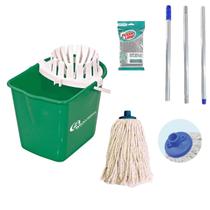 Conjunto Mopinho Bralimpia VERDE Limpeza De Pisos 12l esponj Conjunto Mopinho Bralimpia VERDE Limpeza De Pisos 12l esponj