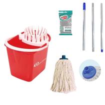 Conjunto Mopinho Bralimpia VERMELHO Limpeza De Pisos 12l esp