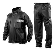 Conjunto motociclista em pvc moto race preto ca 28481/ 28482 brascamp