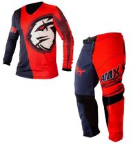 Conjunto Motocross Amx Classic Fast Vermelho Azul Trilha