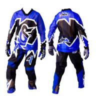 Conjunto motocross angr flow 2022 blue kids