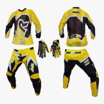 Conjunto motocross angr flow 2022 gold yellow