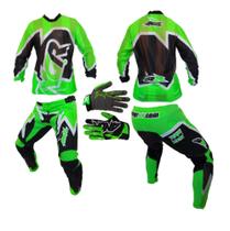 Conjunto motocross angr flow 2022 green neon