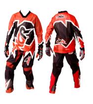 Conjunto motocross angr flow 2022 red kids
