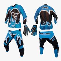 Conjunto motocross angr flow 2022 sky blue