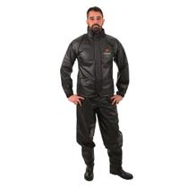 Conjunto Motoqueiro Bravo com Gola PVC Preto G - Pioneira, Tamanho: G Conjunto Motoqueiro Bravo com Gola PVC Preto G - Pioneira, Tamanho: G