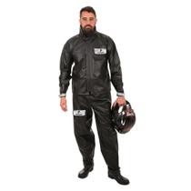 Conjunto Motoqueiro Estradeiro com Gola PVC Preto P - Pioneira, Tamanho: P