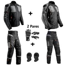 Conjunto Motoqueiro Kit Casal Big Trail Armor Parka e Luvas - Texx