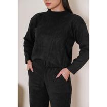 Conjunto Mousse Lozangulo Elegante Tendencia Moda Outono Inverno