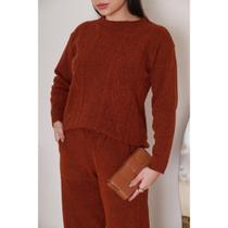 Conjunto Mousse Lozangulo Elegante Tendencia Moda Outono Inverno Conjunto Mousse Lozangulo Elegante Tendencia Moda Outono Inverno