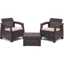 Conjunto Móveis Jardim Corfu Balcony Set Marrom Keter