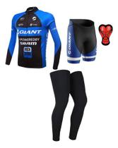 Conjunto Mtb Giant Camisa Manga Longa Bermuda Gel Pernito Uv