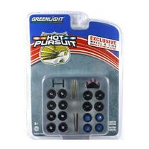 Conjunto Multipack Rodas e Pneus - Hot Pursuit - 1:64 - Greenlight Ref.: 13171