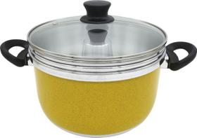 Conjunto Multiuso Amarelo 3 Peças com Tampa de Vidro 4,5 Litros