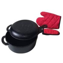 Conjunto Multiuso Ferro Forno Holandês Panela e Frigideira RIG