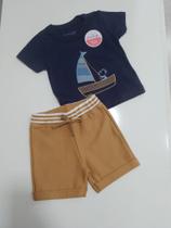 Conjunto Mundi barco marinho tam p