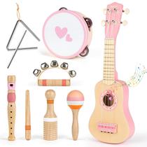 Conjunto Musical Infantil de Madeira 7 em 1 Vanplay Rosa