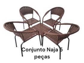 Conjunto Naja 5 peças fibra jardim área sala terraço