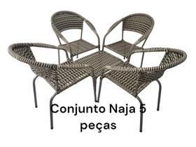 Conjunto Naja 5 peças fibra jardim área sala terraço