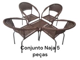 Conjunto Naja 5 peças fibra jardim área sala terraço