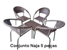 Conjunto Naja 5 peças fibra jardim área sala terraço