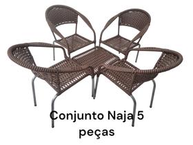 Conjunto Naja 5 peças fibra jardim área sala terraço