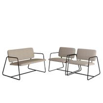 Conjunto Namoradeira Com Poltronas Sintra Industrial Preto/bege- M.a