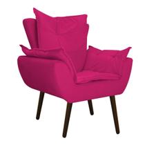 Conjunto Namoradeira e 02 Poltronas Fenzzi Palito Tabaco Suede Pink - KDAcanto Móveis