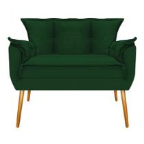 Conjunto Namoradeira e 02 Poltronas Opala Palito Mel Suede Verde - KDAcanto Móveis