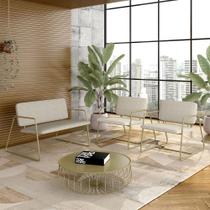 Conjunto Namoradeira E Poltronas Sintra Industrial Dourado/bege- M.a Conjunto Namoradeira E Poltronas Sintra Industrial Dourado/bege- M.a