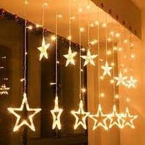 Conjunto natal cascata 138 leds estrelana 8f